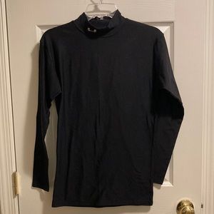 ⚫️ Under Armour Women’s Black Fitted Mock Neck HeatGear Shirt (size L)